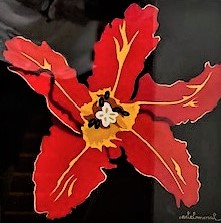 Red Tulip Size:: 13 X 13 “ Unframed   22 X 22 “ Framed Year:  2000 By Antonio del Moral