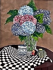 Hydrangeas in Crystal Vase Size:: 10 X 14 Year:  2005 By Antonio del Moral