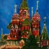 A Glimpse into the Kremlin's Splendor Size:10 ½” X 15” unframed / 25” X 28 ½” framed Year: 1982 By Antonio del Moral