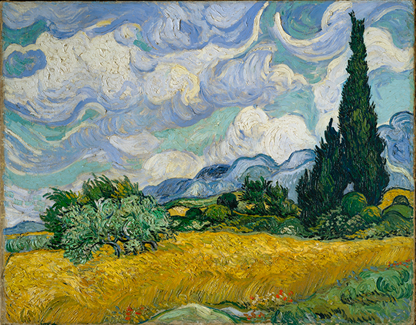 Wheat-Field-with-Cypresses-(1889)-Vincent-van-Gogh