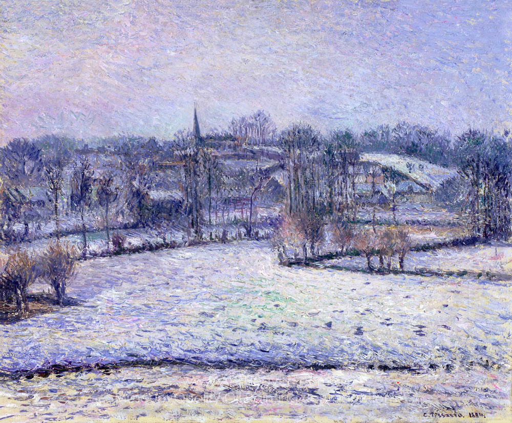 Christmas in Painting and Art-camille-pissarro-snow-scene